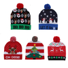 LED Lights 100% Acrylic Santa Jacquard Pompommed Christmas Knitted Hat Xmas Party Beanie