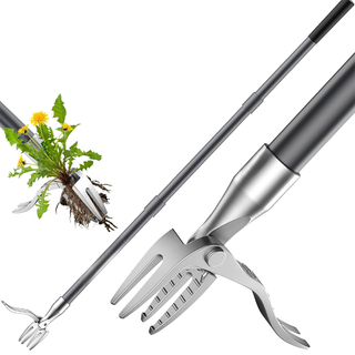 Weed Puller with Foot Plate Stand-up Weeder Picker with Stainless Steel Claw