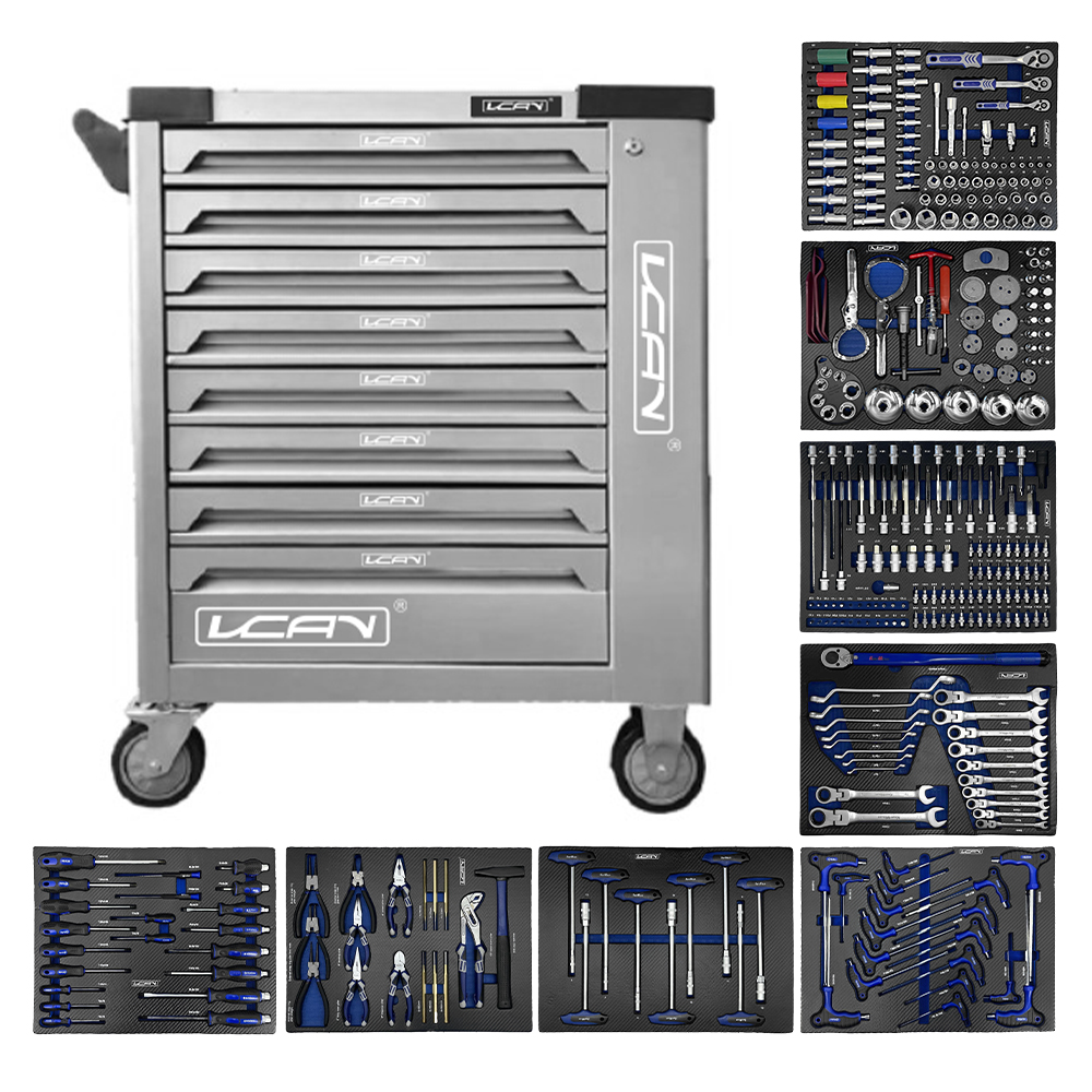 12-drawer Metal Garage Workshop Tool Cabinet Heavy Duty Tool Box Roller Rolling Tool Trolley with Brake