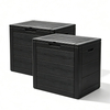 2PK 35 Gallon Waterproof Garden Tool Storage Bin Multi-functional Modern Eco-friendly Outdoor Plastic Deck Storage Box