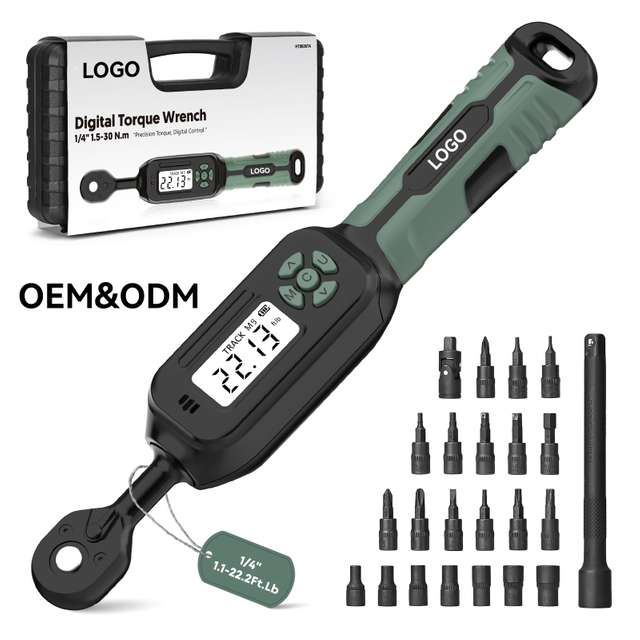 High Precision Digital Torque Wrench ±2% Accuracy with Ratcheting Head LED Flash Multi-Function Adjustable Torque Wrench