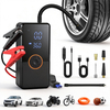 2 in 1 Rechargeable Emergency Air Pump with Jump Starter Powerful Electric Tire Inflator for Car Bike