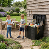 2PK 35 Gallon Waterproof Garden Tool Storage Bin Multi-functional Modern Eco-friendly Outdoor Plastic Deck Storage Box
