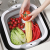 Collapsible Cutting Board Multifunctional Kitchen Vegetable Washing Basket Silicone Dish Tub For BBQ Prep/Picnic/Camping