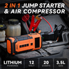 Roadside Emergency Car Kit 12V Portable Battery Jump Starter & Tire Inflator SUVs-Car Emergency Kit for Vehicles