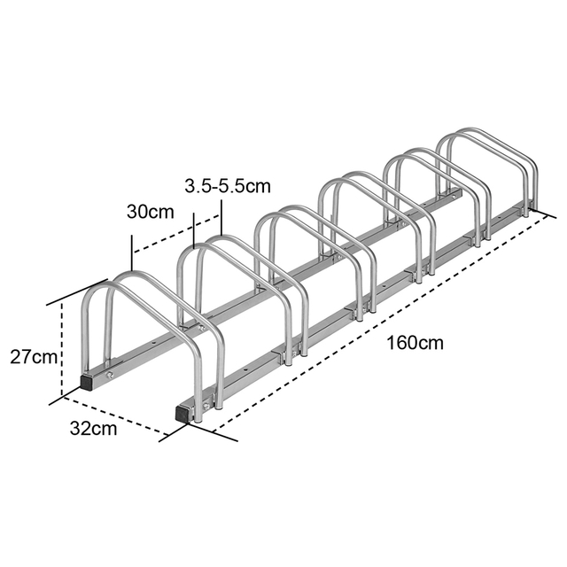 Metal Floor Display for 6-Bike Garage Shelves Bike Rack Stand Organizer for Efficient Bicycle Parking