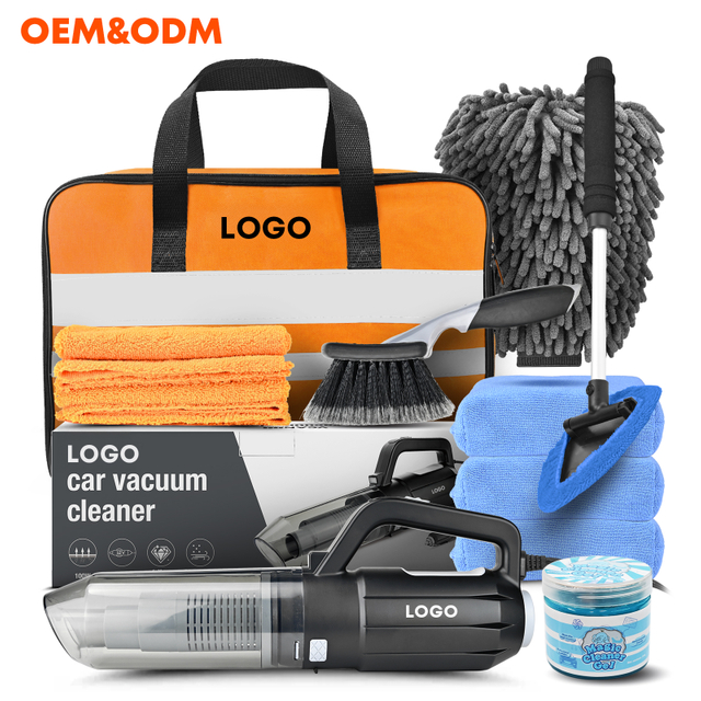 Auto Detailing Brush Set Car Detailing Brush Kit With Car Wash Gel And Portable Carry Bag Car Detailing Kits