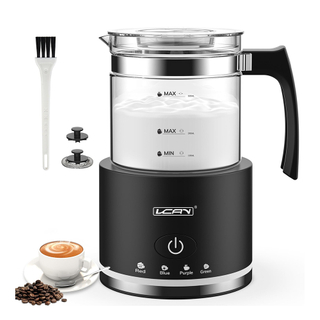 Automatic Shutoff Electric Milk Frother in Glass 4 in 1 Function