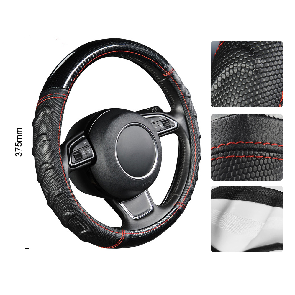 38cm Leather And PVC Universal Car Steering Wheel Cover