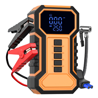 Portable 2 in 1 Battery Booster Car Air Pump Compressor with Pressure Gauge Jump Starter for Roadside Emergency