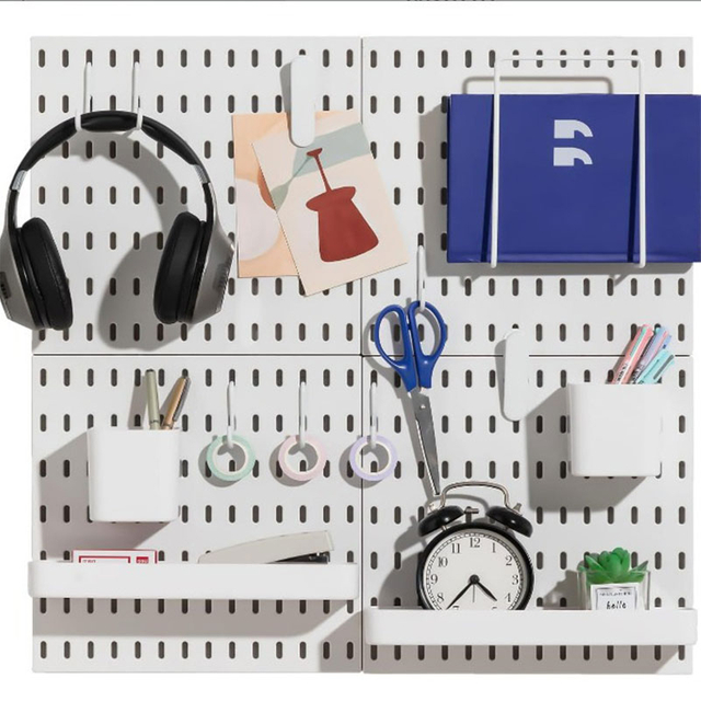 Multi-functional Wall Mount Office Display Pegboard Hanging Wall Mount Holder Peg Board Display Storage Shelf