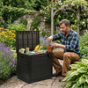 2PK 35 Gallon Waterproof Garden Tool Storage Bin Multi-functional Modern Eco-friendly Outdoor Plastic Deck Storage Box