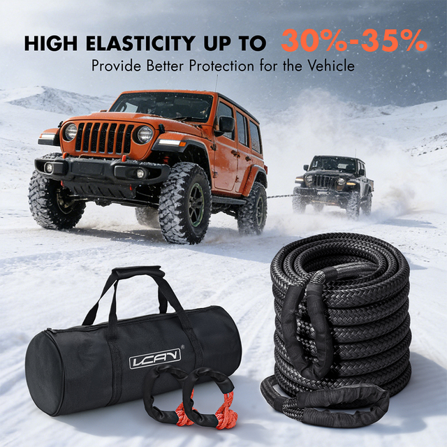 Max Strength Soft Shackle Recovery Rope with Ring for SUV/ATV Off-Road Towing