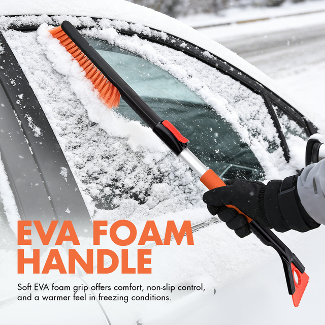 Extendable Snow Brush Detachable Ice Scraper Removable Long Handle Winter Cleaning Car Snow Brush Remover for Car