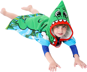 Kids Soft Water Absorbent Quick Dry Multi-Purpose Beach Towel with hoodie