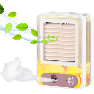 High Quality Mini Air Conditioner Fan Mist Air Humidifier Cooler Portable Mini Table Rechargeable Fan Within LED Light
