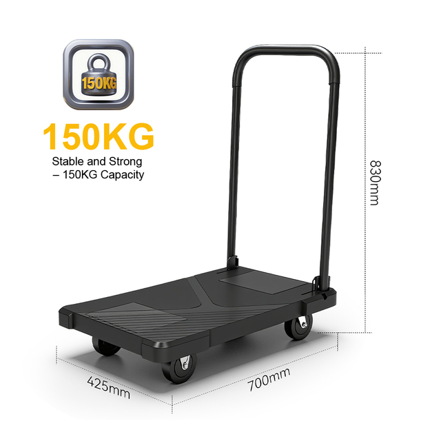 Foldable Shopping Cart Large Storage Rolling Wheels Heavy-duty Hand Trolley Truck for Storage