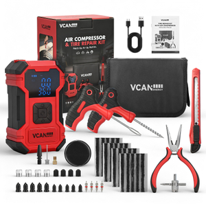 New Design Flat Tire Repair Kit with Air Compressor Digital Auto Air Pump Wireless Car Air Compressor