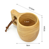 High Quality Handmade Lightweight Outdoor Wooden Camping Kuksa Cup with Leather Lanyard Wood Reusable Coffee Tea Campfire Mug