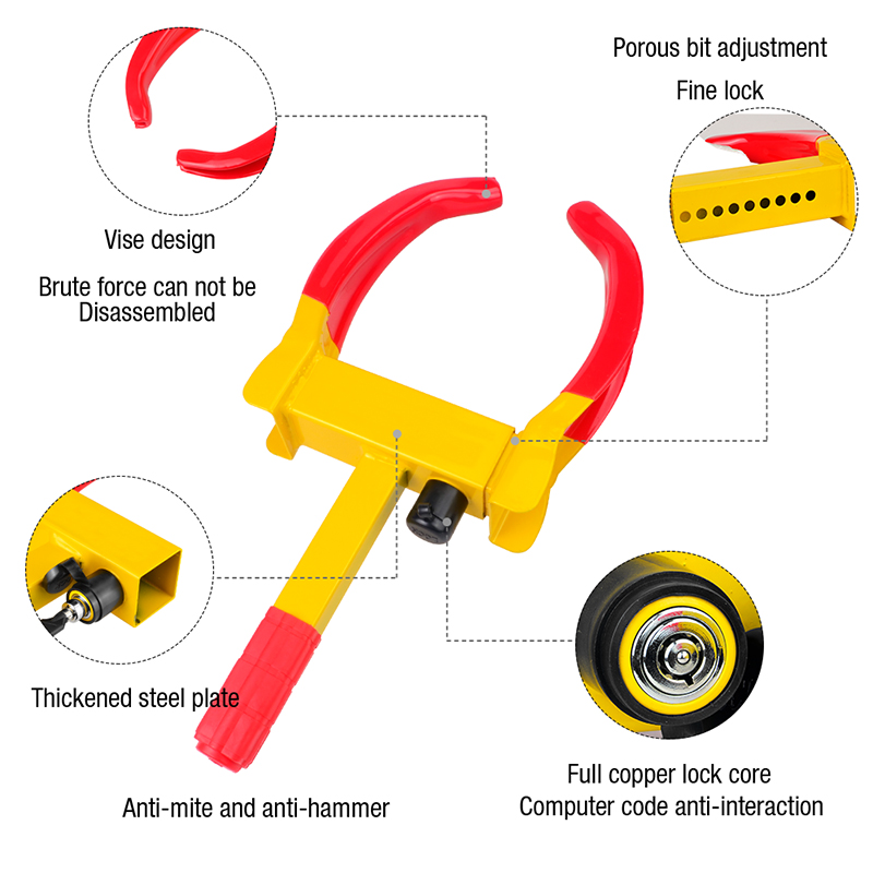 Vcan Anti Theft- Wheel Chock Lock Car Trailer Wheel-security Locking Car Wheel Lock For Sale
