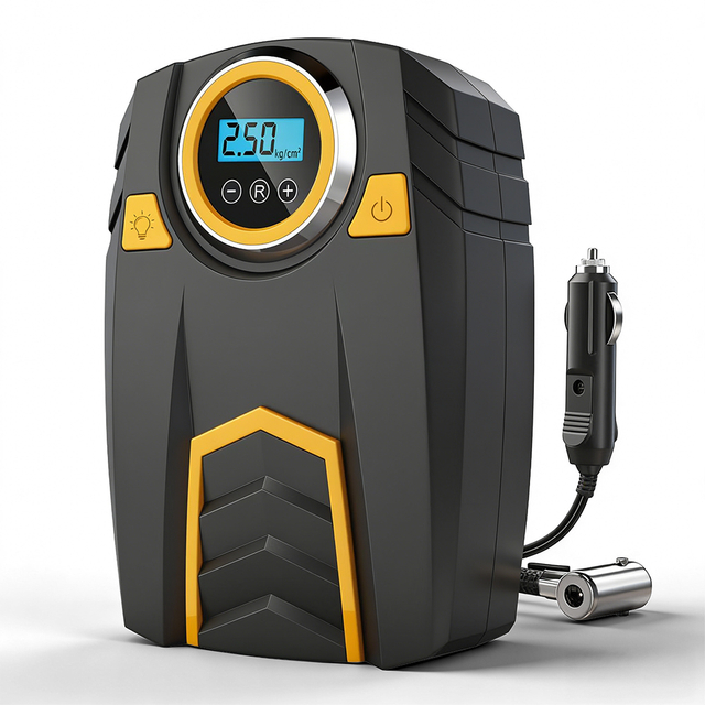 12V DC Portable Pointer Car Tire Inflator with 150PSI Pressure Gauge for Auto Tires Inflation