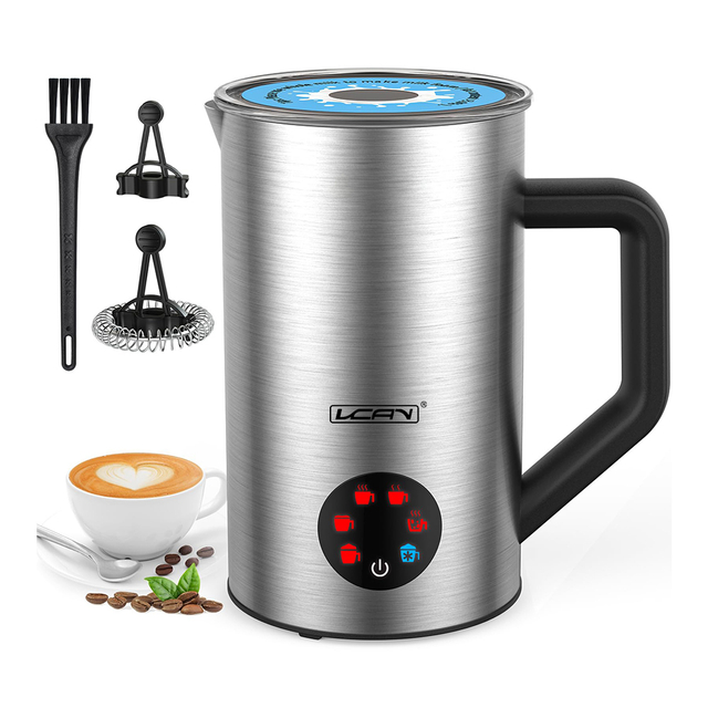 6 in 1 Electric Milk Frother in Stainless Steel Capacity 150 ml Cappuccino or 350 ml Hot Milk