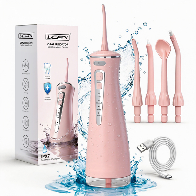 OEM Portable USB Rechargeable IPX7 Waterproof Lightweight Travel Handheld Cordless Household Electric Water Flosser
