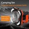 Rechargeable Handheld Fan Outdoor Remote Control 3 Adjustable Speeds LED Light Camping Use