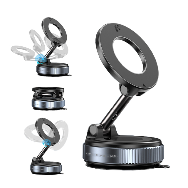 Vacuum Phone Holder Magnetic Dashboard Mount Mobile Phone Car Holders Suction Cup 360 Degree Phone Holder for Car And Home Use
