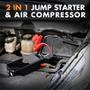 2 in 1 Rechargeable Emergency Air Pump with Jump Starter Powerful Electric Tire Inflator for Car Bike