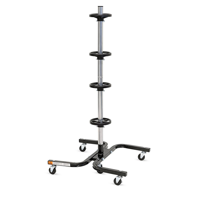 Strong 4 Wheels Rolling Car Wheel Tire Holder Rack Rim Storage Stand Rack Tire Storage Stand with Wheel