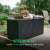 Over 250L Capacity Modern Design Multifunction Large Plastic Deck Storage Shed Box Toolbox with Built-in Handle and Wheels 