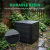 2PK 35 Gallon Waterproof Garden Tool Storage Bin Multi-functional Modern Eco-friendly Outdoor Plastic Deck Storage Box