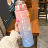 1L Large Capacity Kids Water Bottle With Bounce Cover Time Reminder With Cute Stickers For Sports Fitness