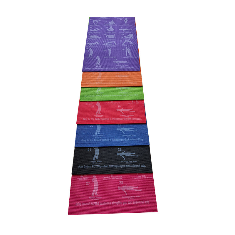 Yoga mat with exercise plan