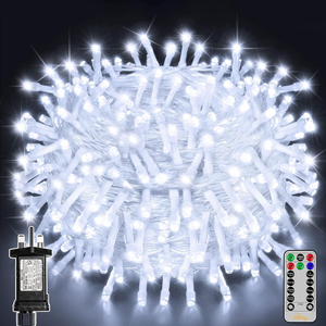 600 LED Christmas Lights Outdoor Waterproof 8 Modes Indoor Christmas String Lights Warm White for Holiday Decorations