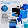 13 Pcs Car Wash Kit With Dust Cleaning Gel Plush Microfiber Towel Car Drying Towel Collapsible Bucket