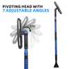54 Inch Car Snow Brush Adjustable Aluminum Rod Frost Proof Ice Scraper Brush for Glass Defrosting with Detachable Head