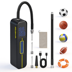 Portable Electric Ball Pump Tire Inflator Air Compressor With Digital Display Rechargeable Emergency Air Pump