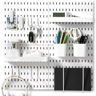 Multi-functional Wall Mount Office Display Pegboard Hanging Wall Mount Holder Peg Board Display Storage Shelf