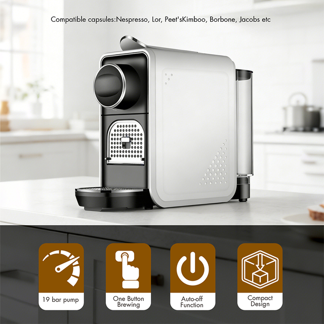 Electric Fully Automatic Multi-Size Capsule Coffee Maker for Household Hotel Office Use