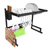 Kitchen Use Stainless Steel Large Dish Drying Rack Drainboard Set