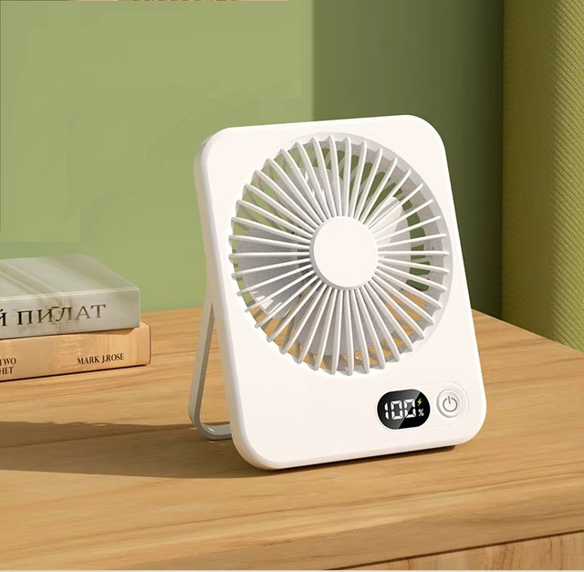 180-Degree Adjustable Desk Fan with Rotating Mount Ultra-thin Rechargeable Lightweight Desktop Small Fan
