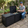 250L Garden Large Plastic Deck Storage Shed Box Toolbox with Built-in Handle And Wheels